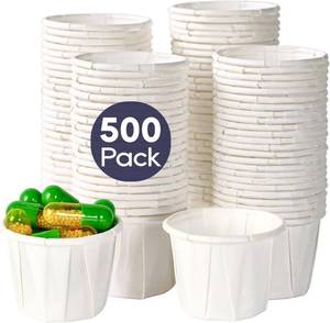 lot 9859 image: LITOPAK 500 Pack 0.75 oz Disposable Paper Souffle Medicine Cups, 34 oz Sample Cups for Tasting Pills, Food Dessert Services, and Condiments