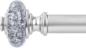 lot 9952 image: Silver Extra Long Curtain Rods for Windows 30-242 Inch, Decorative Vintage Crystal 1 Diameter Curtain Rod with Silver Foil Finials, Adjustable Heavy Duty Easy Install Drapery Pole for Farmhouse