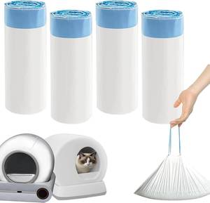 lot 9955 image: 80 Count Waste Bags Compatible With MW-SC01MW-SC02MW-LR01 and Pet cove, Replacement Extra Large Cat Litter Box Liners, 4 Rolls Litter Waste Receptacles Bags