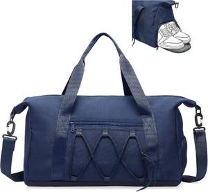 lot 9896 image: Lightweight Gym Bag for Men & Women, Water Resistant Sports Duffel Bag with Shoe Compartment & Wet Pocket for Travel Weekender & Fitness, Blue