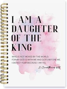 lot 9905 image: Christian Bible Verses Notebook,I am a Daughter of the King Lined Spiral Notebook Hardcover,College Ruled Notebook,Office School Journal Notebook for Work,5.5x8.3 Inch 80 Pages,Christian Gifts