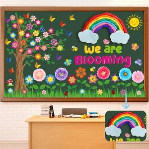 lot 9917 image: Capoda 3D Spring Flower Bulletin Board Decorations - We are Blooming Colorful Floral Butterfly Rainbow Tree Cutouts Classroom Spring Tree Decorations for Classroom School Office Party Supplies