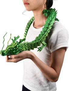 lot 10022 image: Large 35.43 3D Printed Dragon,Bigger Articulated 3D Dragon Toys Fidget Dragon for Home Office Car Desk Decor (Yellow&Green)