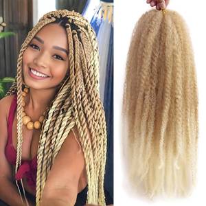 lot 10046 image: Marley Twist Braiding Hair 18 Inch 8 Packs, Marley Hair, Cuban Twist Hair, Afro Kinky Hair Extensions, Crochet Hair for Black Women (27613)