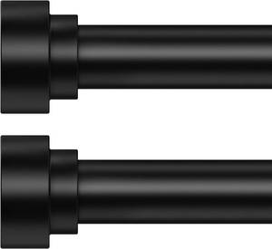 lot 10048 image: HEI DEAR 2 Pack Black Curtain Rods for Windows 28 to 48 Inch (1.5-5ft), 1 Inch Adjustable Curtain Rod,Heavy Duty Curtains Rod, Thicken Sturdy Drapery Rods, Matte Black,30-58