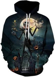 lot 10050 image: Nightmare Before Christmas Jack Sally Novelty Hoodie 3D Print Sweatshirts SIZE L