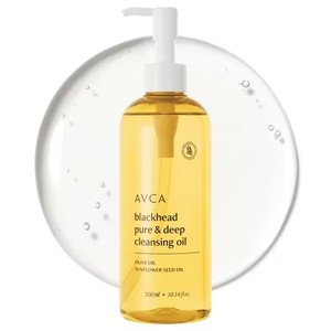 lot 10071 image: AVCA Blackhead Remover Cleansing Oil 10.14 fl.oz.(300ml) - Makeup & Blackhead Remover, PHA Gentle Exfoliator, Lightweight Pore Cleanser, Korean Skincare for Normal & Oily Skin