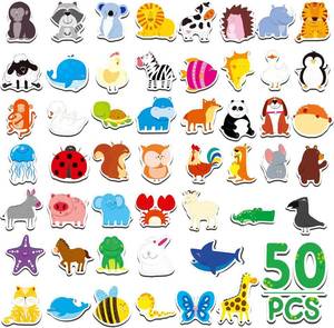 lot 10204 image: 50 PCS Animal Magnets, Adorable Magnetic Animal -Wild Animal, Farm Animal & Marine Animal-Thick Refrigerator Magnets Cute Educational Learning Toys for Kids 3