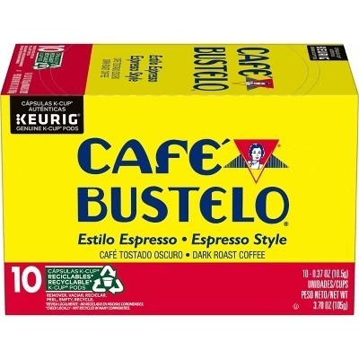 lot 4600 image: Caf  Bustelo Espresso Style Dark Roast Keurig K-Cup Coffee Pods - 10ct