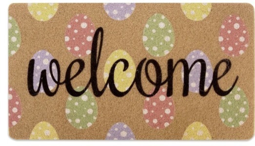 lot 4845 image: Easter-Decorative-Welcome-Doormat Outdoor-Entrance - Non-Slip Easter Eggs Door Mat Front Door Mats for Home Decor 17 x 29