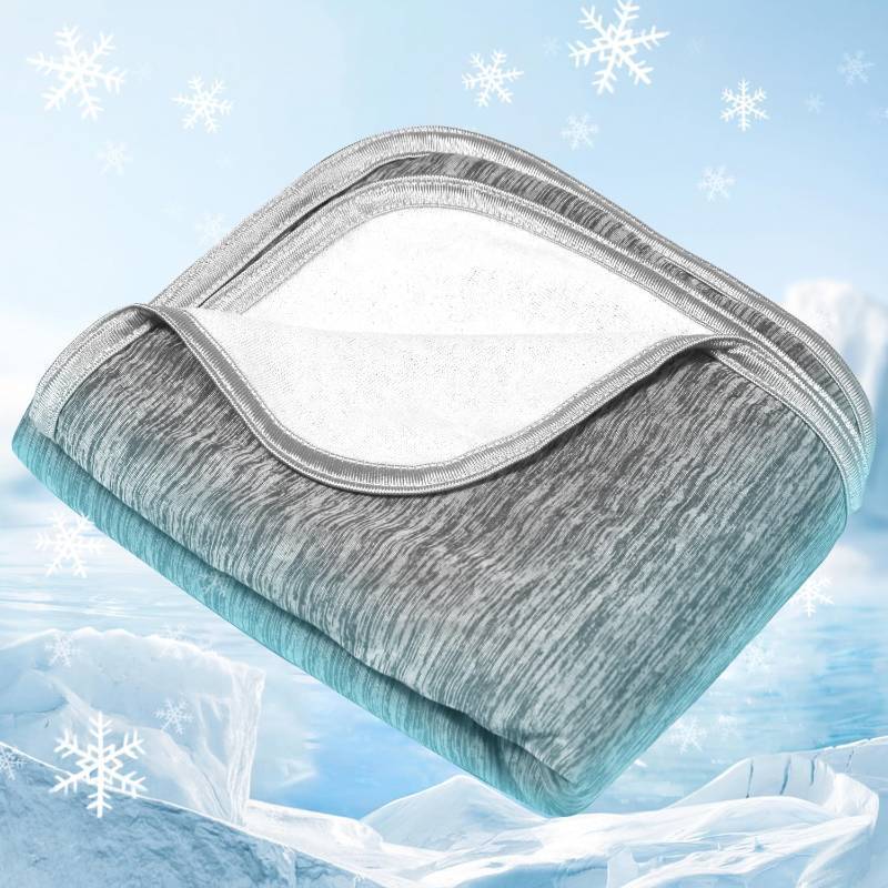 lot 6079 image: my novel things Cooling Blankets for Hot Sleepers Twin Size Lightweight Soft Cold Ice Blanket for Summer Sleeping Double Side for Night Sweats Bed Couch Sofa 59x79inch