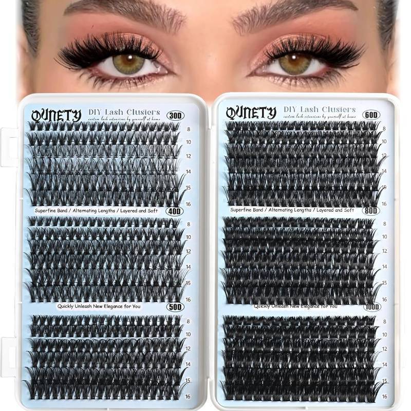 lot 6370 image: Lash Clusters 720pcs Eyelash Clusters Mixed 30-100D Cluster Eyelash Extensions Wispy Individual Lashes Cluster Natural DIY Eyelashes C curl Volume False Mink Eye Lash Extension Trays