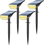 Solar Spot Lights Outdoor, Solar Lights Outdoor Waterproof IP65, 3 Brightness Modes Dusk to Dawn Landscape Spotlights for Yard Garden Pathway Tree Decoration, Warm White, 4 Pack