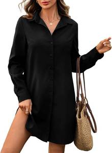 lot 8275 image: Womens Causal Irregular Hem Linen MIni Dress SIZE M