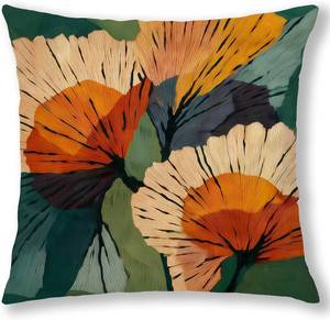 lot 8279 image: Abstract Botanical Art Floral Pillow Covers 18x18, Mid Century Modern Terracotta and Orange Flower Decorative Throw Pillow Covers Pillowcases for Living Room Home Bedroom
