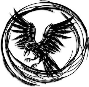 lot 8291 image: LIYOUYA Gothic Crow Metal Wall Decor - Nordic Style Room Decor Simple Black Wall Art Home Decor for Living Room, Bedroom, Dining Room (Black)