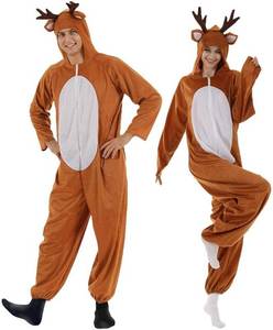 lot 8317 image: EraSpooky Christmas Reindeer Adult Costume Unisex Deer Animal Onesie Party Jumpsuit Size L
