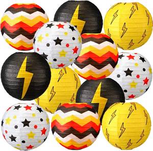 lot 8322 image: Tuanse 12 Pcs Cartoon Animation Themed Party Decorations Cartoon Video Games Party Supplies 8 Inch Hanging Round Paper Lanterns for Holiday Birthday Shower Home Decor Supplies