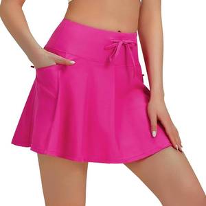 lot 8330 image: beroy Womens High Waisted Swim Skirt Bathing Suit Bottom Tummy Control Tankini Swimsuit Skort with Zipper Pockets Size Medium