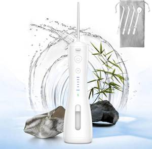 lot 10705 image: Water Flosser Dental Cordless Portable 6 Modes & IPX7 Waterproof Rechargeable Oral Irrigator Water Teeth Cleaner Floss Pick, Home Use WaterFlossers for Braces BridgesGum Care (White)
