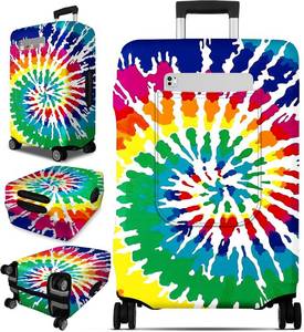 lot 10718 image: Slohif Luggage Cover for Suitcase Tsa Approved Protector - Rainbow Luggage Sleeve Large Suit Case Cover Travel Stretch Baggage Case Protective Washable Fit 28-30 Inch