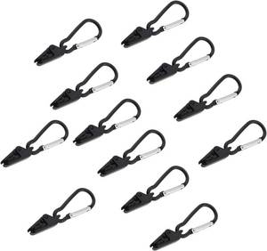 lot 10724 image: 12 PCS Small Awning Clamps with Jaw Type Tent Buckles Mountaineering Outdoor Camping Windproof Rope Buckles Used for Campervans Tarpaulin Fixing Brackets