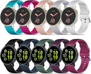 lot 10740 image: 20mm Sport Silicone Band Compatible with Garmin Vivoactive 6Vivoactive 533 MusicForerunner 570 42mm16555645245 Watch Bands, 10 Pack Soft Strap for Garmin VenuVenu SqVenu Sq 2Venu 2 Plus