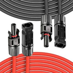 lot 10775 image: 2 x 30Ft 12AWG Solar Panel Extension Cable, 3610203040506070100Ft 4mm  1500V Photovoltaic Cable with IP71 Waterproof Connector for Solar System and Photovoltaic Panel Installation