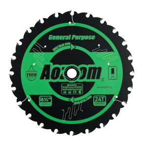 lot 10788 image: Aozoom Teflon-Coated TCT Circular Saw Blade for Precise Wood Crosscutting - Long-Lasting & Non-Stick (8-14in 24T)