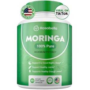 lot 10807 image: LOT OF TWO Moringa Powder Capsules - Pure Nutrient-Rich Moringa Powder - a Natural Green Antioxidant Superfood - Supports Energy, Skin Health, Gut Health - WEs