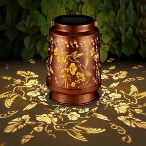 lot 10825 image: Solar Lantern Outdoor Hanging Waterproof Outside Metal Openwork Hummingbird Pattern Birthday Gifts for Women Mom Landscape Lights for Porch Garden Yard Patio Pathway Decor(Two Hummingbirds)