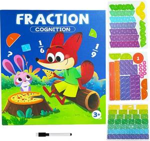 lot 10844 image: Magnetic Fraction Tiles and Circles Set, Hands-On Math Manipulatives for Kids, Montessori Early Childhood Education Materials for School and Homeschool Use
