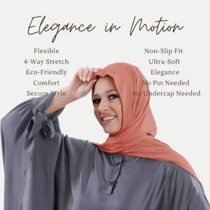 lot 10896 image: Premium Jersey Hijab Scarves -Turban Head Wraps for Women, Fashion Headbands Long Plain Muslim Shawls Color Light Orange
