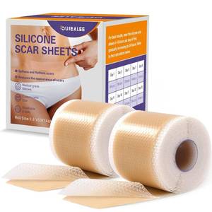 lot 10936 image: Silicone Scar Sheets (1.6 x 120 Roll), Medical Grade Silicone Scar Tape, Soft Silicone Scar Patches for Surgical Scars, C Section, Keloid, Tummy Tuck, Burn, 2 Pack