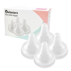 lot 10967 image: Beilastar-x Nipples for Baby Bottles   100% Soft Baby Bottle Nipples, Natural Feel Silicone Bottle Nipples, BPA-Free (0M, SS, 4 Counts)