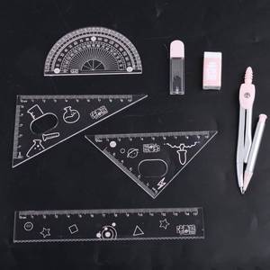 lot 10979 image: 7Pcs CompassMath Set for Students with Shatterproof Storage Box, Geometry Set for School, Includes Ruler, Protractor and Compass Set, Pencil Sharpener and Eraser for Drafting Tools
