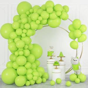 lot 11018 image: Ouddy Life 164Pcs Lime Green Balloons Different Sizes 18 12 10 5 - Matte Lime Green Latex Balloon Garland Arch Kit for Birthday Party Wedding Bridal Baby Shower Anniversary Graduation Decorations