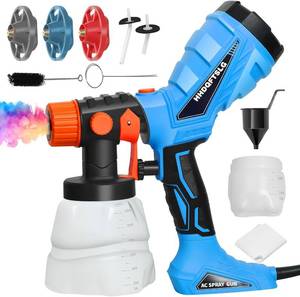 lot 11028 image: Paint Sprayer with 600W HVLP Spray Gun, Electric Paint Sprayer Gun with 1200ML & 250ML Container, 4 Nozzles and 3 Patterns, Airless HVLP Paint Sprayer for Furniture,Cabinets,Walls,Door,Garden Chairs