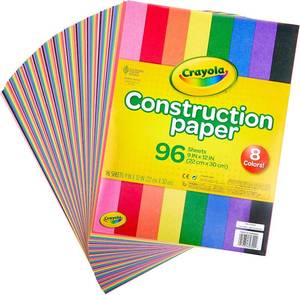 lot 11031 image: Crayola 9 x 12 8-Assorted Color Construction Paper - 96Pack