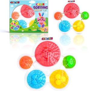 lot 11066 image: Color Sorting Sensory Toys for Kids with Autism Toddler Toys for Airplane Travel Road Trip Preschool Montessori Toys Fine Motor Skills Palm Easter Basket Stuffers Gifts for Kids Boys Girls