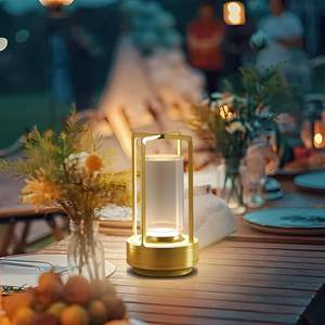lot 11114 image: Cordless Portable Table Lamp-Rechargeable LED Lighting. Featuring 3 Adjustable Color Temperatures & Stepless Dimming Function, Battery-Operated Desk Lamp Adapts to IndoorOutdoor Settings(Gold)