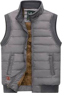 lot 11129 image: Msmsse Mens Outerwear Vests Winter Quilted Padded Vest Gilet Stand Collar Warm Puffer Vest SIZE XL