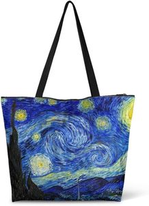 lot 11170 image: Art Lover Zippered Tote Bag Waterproof Large Work Tote Bags, Artwork Womens Purse Handbags Travel Totes