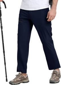 lot 11182 image: MoFiz Mens Elastic Waist Hiking Pants Lightweight Outdoor Water Resistant Sweatpants with Zipper Pockets SIZE L