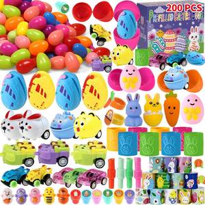 lot 11184 image: 200 Pcs Bulk Prefilled Easter Eggs with Toys Filled Easter Eggs for Kids Stuffed Easter Eggs for Easter Egg Hunt, Basket Stuffing, Classroom Prizes & Party Favors