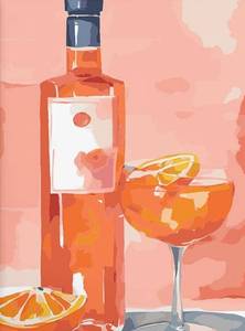 lot 11192 image: 5DDIYART Paint by Numbers for Adults Beginner, Charming Cocktail Paint by Number Kits on Canvas Without Framed,Paint by Easy Acrylic Painting Home Wall Decor 12x16inch