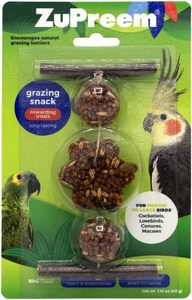 lot 12201 image: ZuPreem Grazing Snack, Long-Lasting & Rewarding Bird Treats, Medium to Large Birds, No Artificial Flavors or Colors, Perfect for Cockatiels, Lovebirds, Conures, and Macaws, Cockatiel Treats, 1.41oz