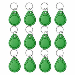 lot 12209 image: 12PCS T5577 RFID keyfobs Proximity ID Cards Buckles,125KHz RFID rewritable Copy Duplicate Access ID keyfobs(Green)