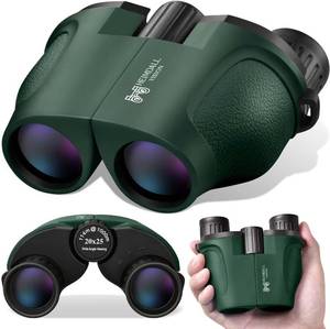 lot 12211 image: Small Compact Binoculars Adults Kids - 20x25 Mini Pocket Binocular for Bird Watching, Waterproof Portable Powerful Binocular, Lightweight High Powered Easy Focus Binoculars for Concert, Outdoor Hiking