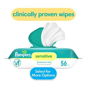lot 12215 image: Pampers Sensitive Baby Wipes Unscented, 1 Pack, 56 Total Count&nbsp